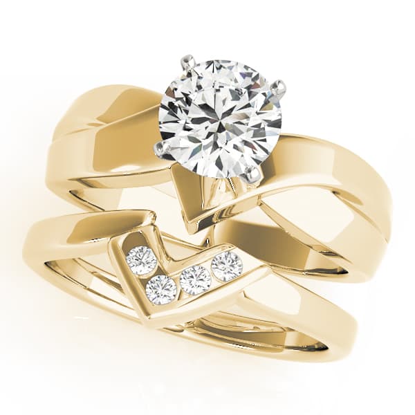 Solitaire Engagement Ring, style 81782, On hand view in yellow gold