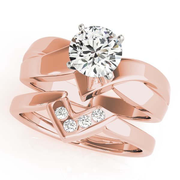 Solitaire Engagement Ring, style 81782, On hand view in rose gold