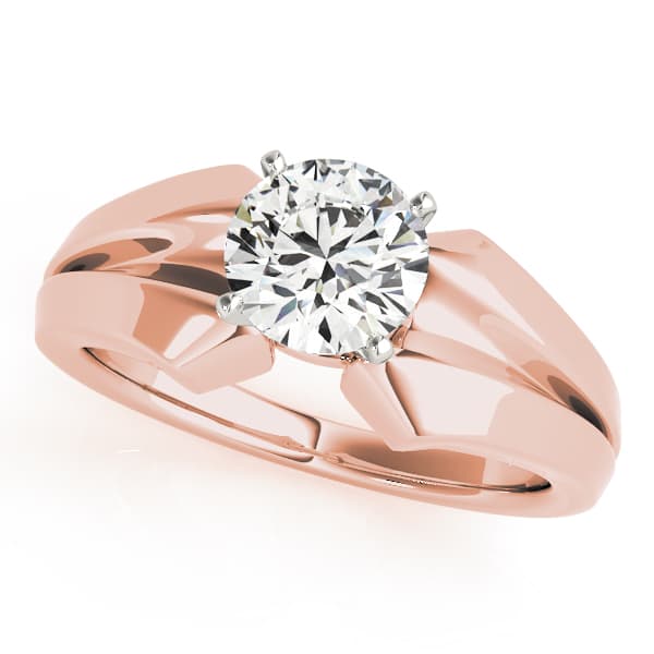 Solitaire Engagement Ring, style 81784, Front view in rose gold