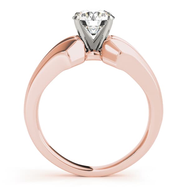 Solitaire Engagement Ring, style 81784, Side view in rose gold