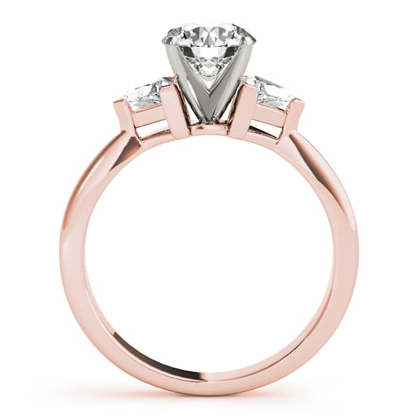 3-Stone Trillion Shape Engagement Ring, style 81785, Side view in rose gold