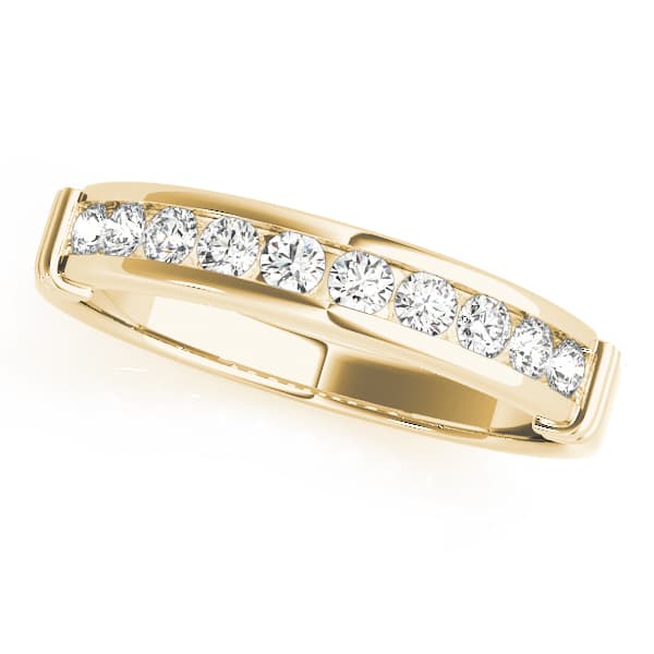 Channel Set Wedding Band (0.2 ct. tw.), Front view in yellow gold