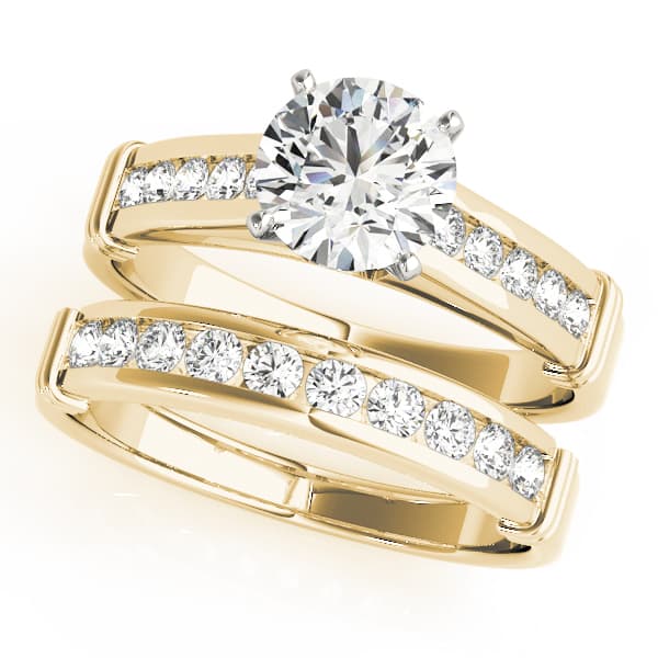 Channel Set Single Row Engagement Ring, style 81790, On hand view in yellow gold