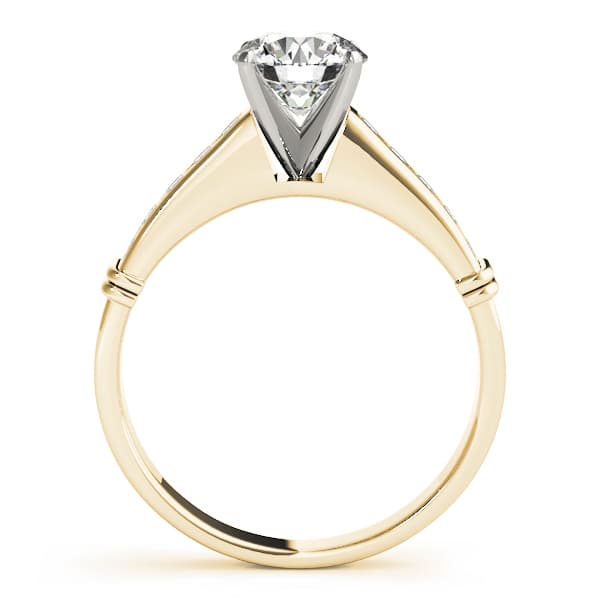 Channel Set Single Row Engagement Ring, style 81790, Side view in yellow gold
