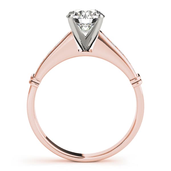 Channel Set Single Row Engagement Ring, style 81790, Side view in rose gold