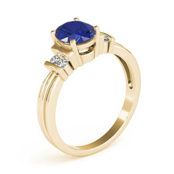 Solitaire Plus Bar Set Color Fashion Ring (0.1 ct. tw.), Angle view in yellow gold