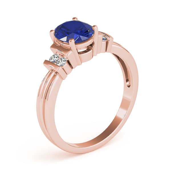 Solitaire Plus Bar Set Color Fashion Ring (0.1 ct. tw.), Angle view in rose gold