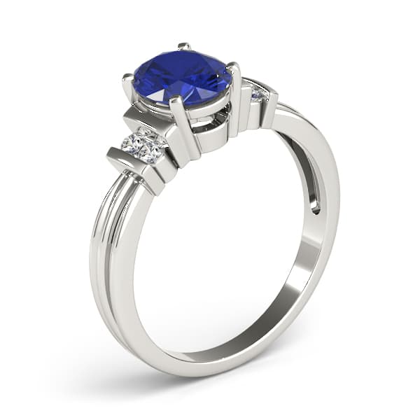 Solitaire Plus Bar Set Color Fashion Ring (0.1 ct. tw.), Angle view in white gold or platinum