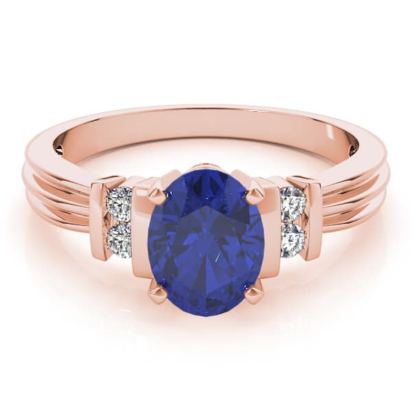 Solitaire Plus Bar Set Color Fashion Ring (0.1 ct. tw.), On hand view in rose gold