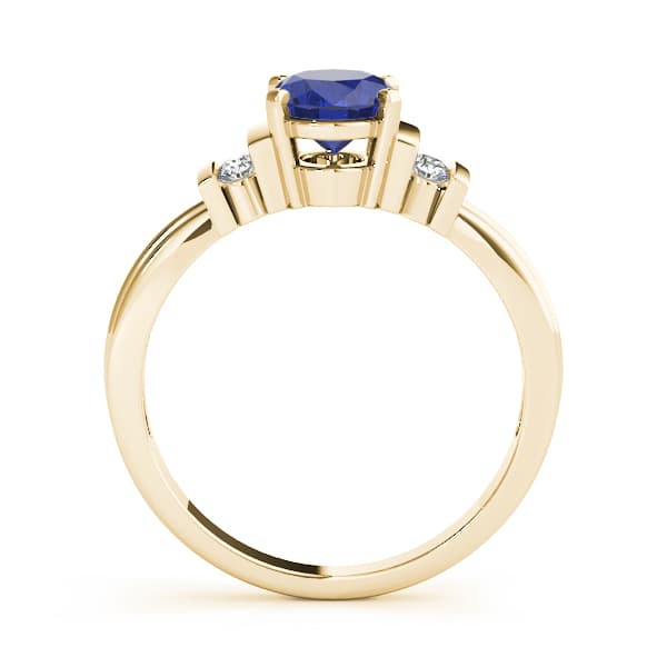 Solitaire Plus Bar Set Color Fashion Ring (0.1 ct. tw.), Side view in yellow gold