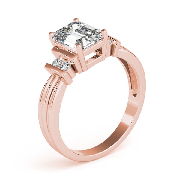 Bar Set Emerald Color Ring, style 81793, Angle view in rose gold