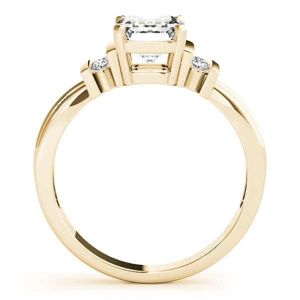 Bar Set Emerald Color Ring, style 81793, Side view in yellow gold