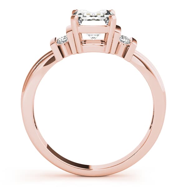 Bar Set Emerald Color Ring, style 81793, Side view in rose gold