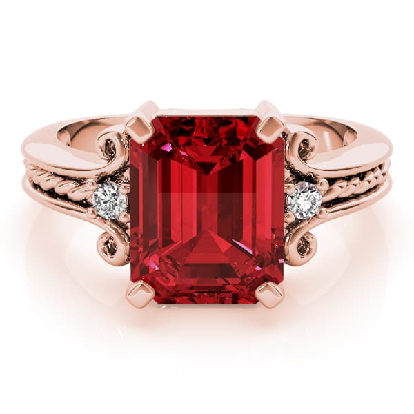 Solitaire Plus Braided Shank Color Ring (0.06 ct. tw.), On hand view in rose gold