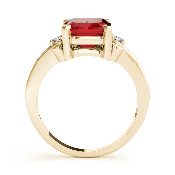Solitaire Plus Braided Shank Color Ring (0.1 ct. tw.), Side view in yellow gold
