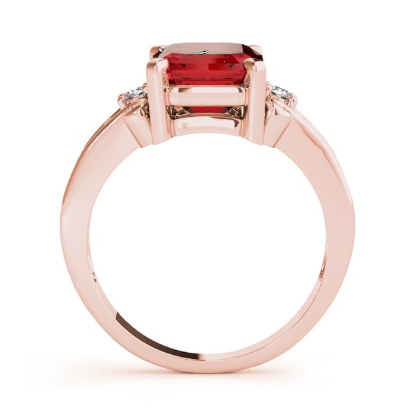 Solitaire Plus Braided Shank Color Ring (0.06 ct. tw.), Side view in rose gold