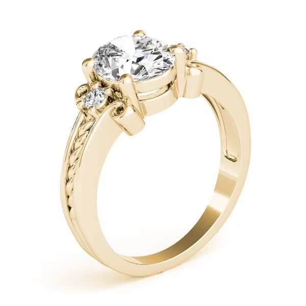 Solitaire Plus Braided Shank Engagement Ring, style 81795, Angle view in yellow gold