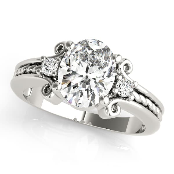 Solitaire Plus Braided Shank Engagement Ring — style 81795 in 10k White Gold