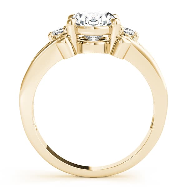 Solitaire Plus Braided Shank Engagement Ring, style 81795, Side view in yellow gold
