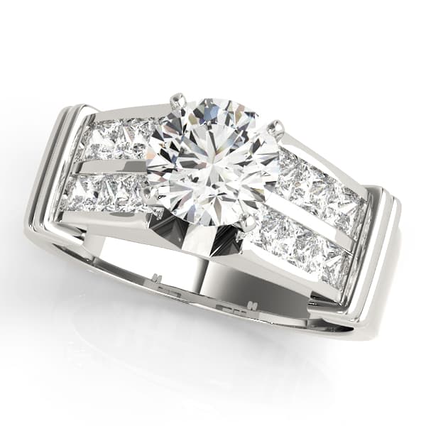 Channel Set Princess Cut Engagement Rings — style 81813 in 10k White Gold