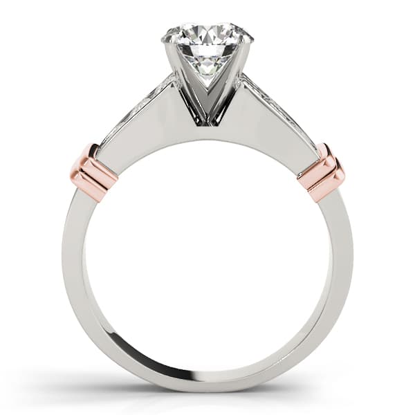 Channel Set Princess Cut Engagement Ring, style 81813, Side view in rose gold