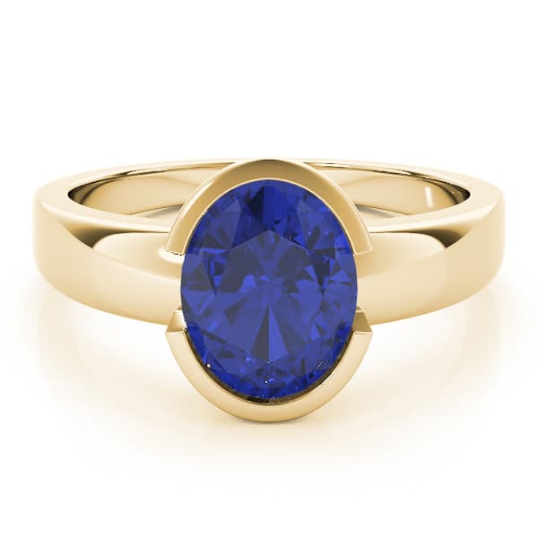 Oval Gemstone Ring, On hand view in yellow gold