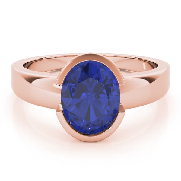 Oval Gemstone Ring, On hand view in rose gold