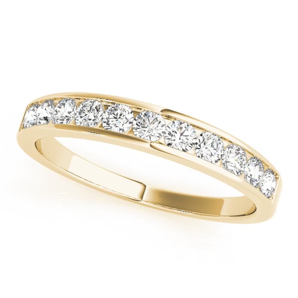 Channel Set Wedding Band (1/2 ct. tw.), Front view in yellow gold