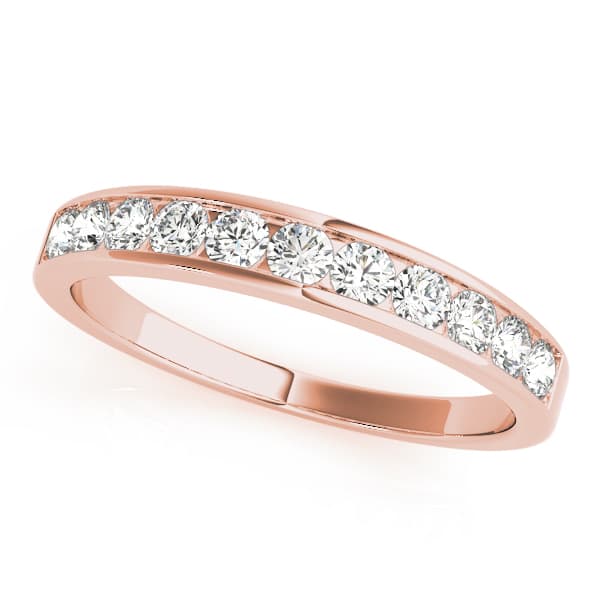 Channel Set Wedding Band (0.77 ct. tw.), Front view in rose gold