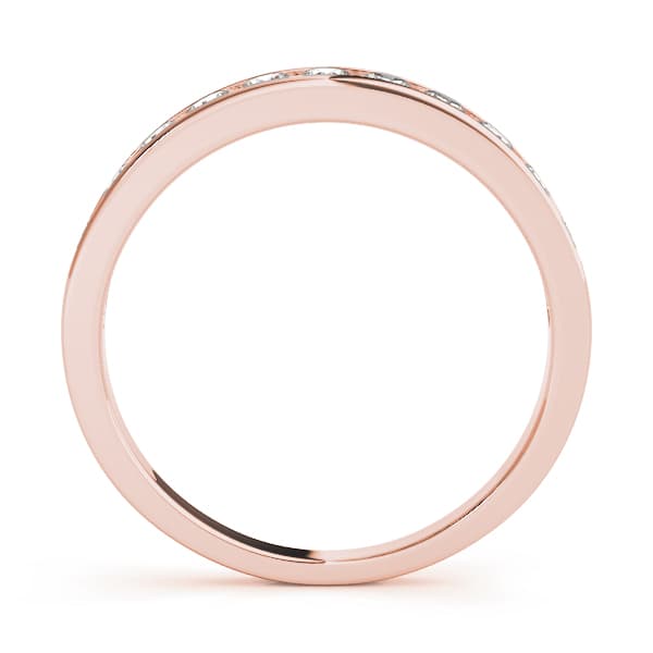 Channel Set Wedding Band (0.77 ct. tw.), Side view in rose gold