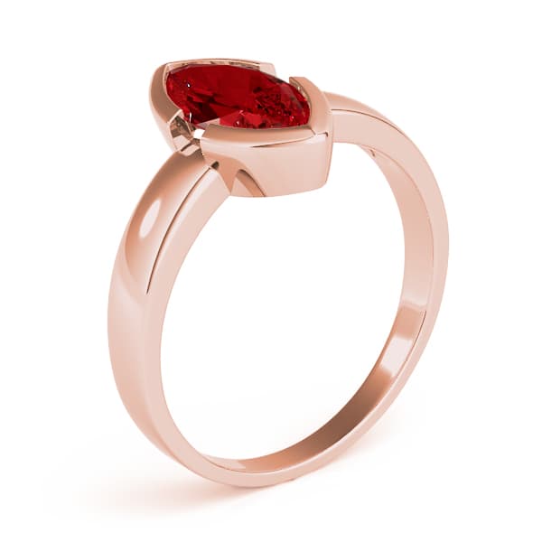 Marquise Gemstone Ring, Angle view in rose gold
