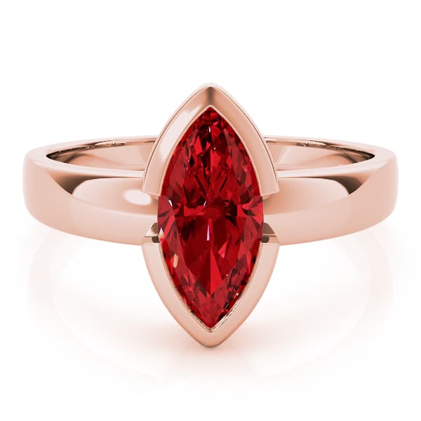 Marquise Gemstone Ring, On hand view in rose gold