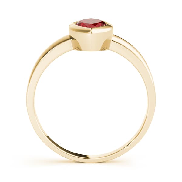 Marquise Gemstone Ring, Side view in yellow gold