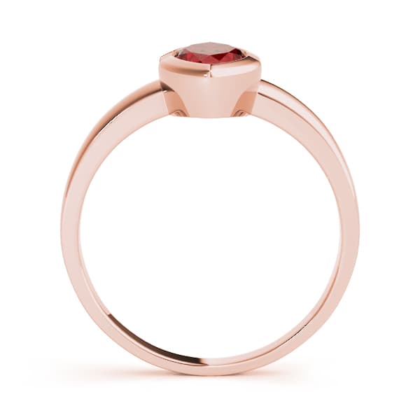 Marquise Gemstone Ring, Side view in rose gold