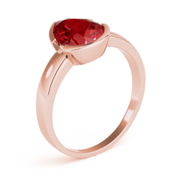 Pear Gemstone Ring, Angle view in rose gold
