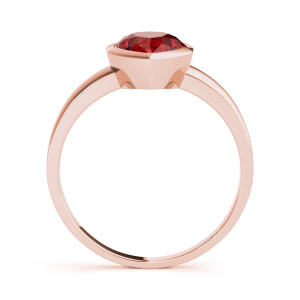 Pear Gemstone Ring, Side view in rose gold