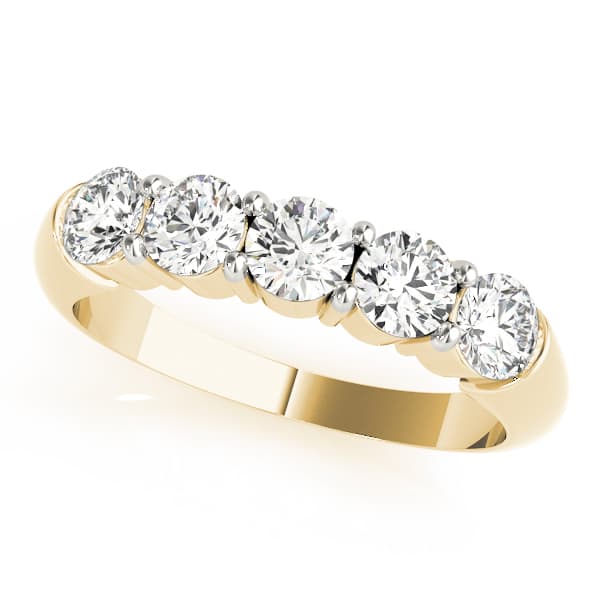 Prong Set Wedding Band (1 ct. tw.), Front view in yellow gold