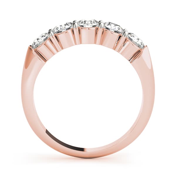 Prong Set Wedding Band (1 ct. tw.), Side view in rose gold