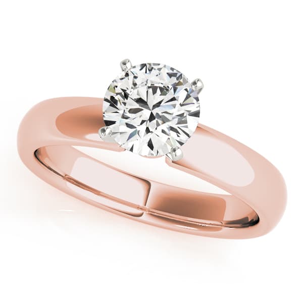 Solitaire Engagement Ring, style 81833, Front view in rose gold