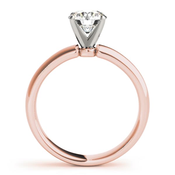 Solitaire Engagement Ring, style 81833, Side view in rose gold