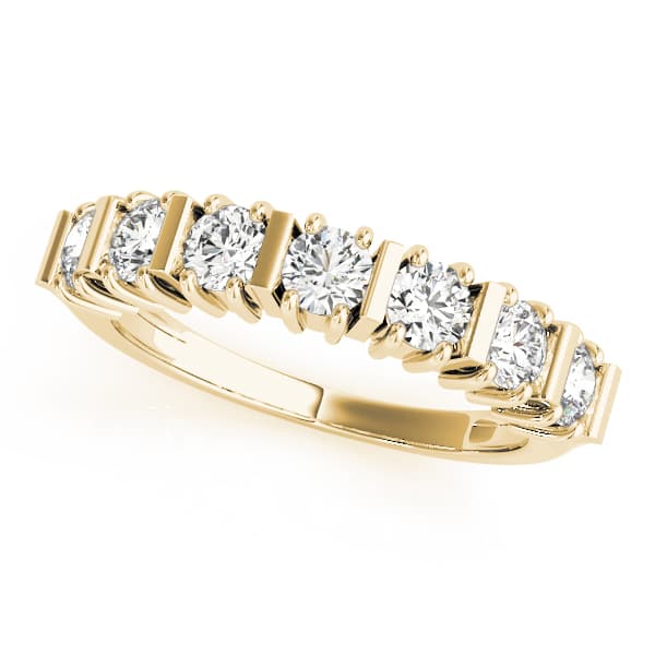 Bar Set Wedding Band (0.98 ct. tw.), Front view in yellow gold