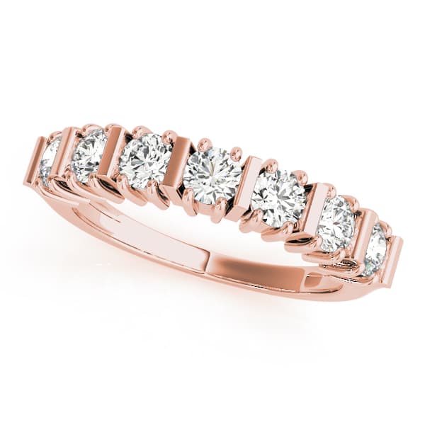 Bar Set Wedding Band (0.98 ct. tw.), Front view in rose gold
