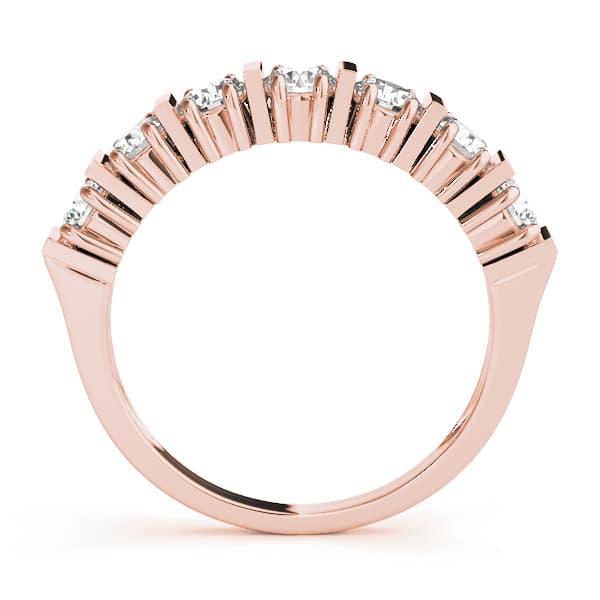 Bar Set Wedding Band (0.98 ct. tw.), Side view in rose gold