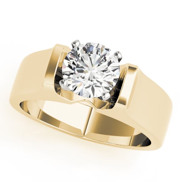 Solitaire Engagement Ring, style 81837, Front view in yellow gold