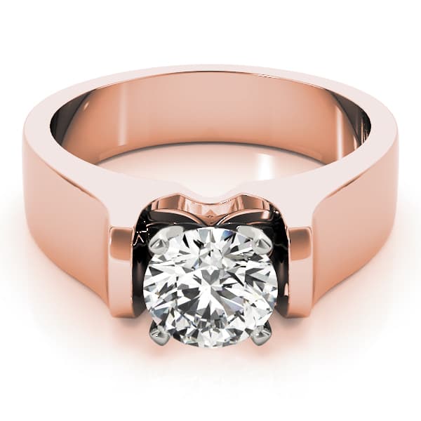 Solitaire Engagement Ring, style 81837, On hand view in rose gold