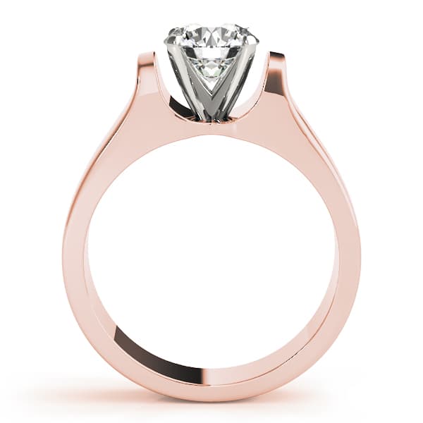 Solitaire Engagement Ring, style 81837, Side view in rose gold