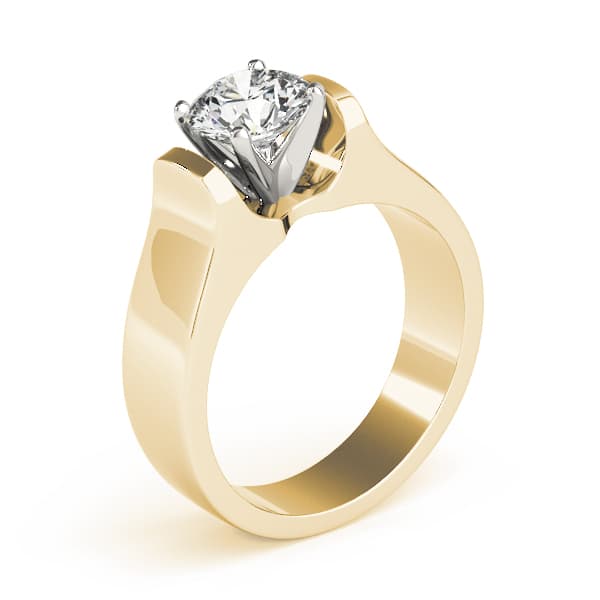 Solitaire Engagement Ring, style 81837, Top view in yellow gold