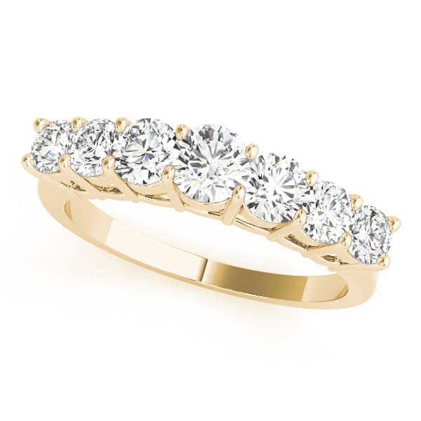 7-Stone Prong Set Wedding Band (1 ct. tw.), Front view in yellow gold