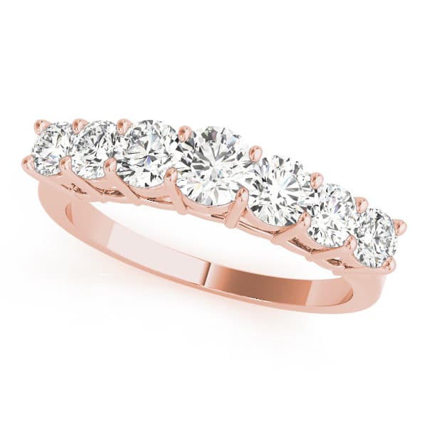 7-Stone Prong Set Wedding Band (4 ct. tw.), Front view in rose gold