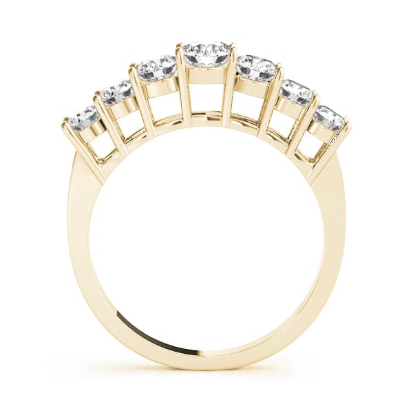 7-Stone Prong Set Wedding Band (1 ct. tw.), Side view in yellow gold